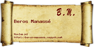 Beros Manassé névjegykártya